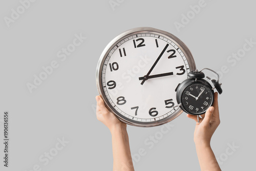 Female hands holding wall a...