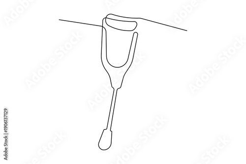 Accessibility equipment icon continuous one line art drawing medical element isolated
