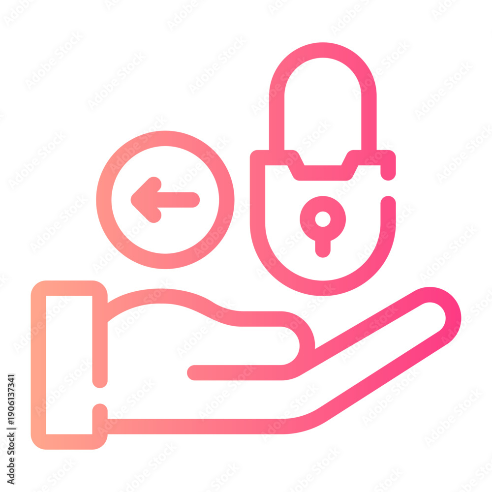 Obraz premium left arrow gradient icon