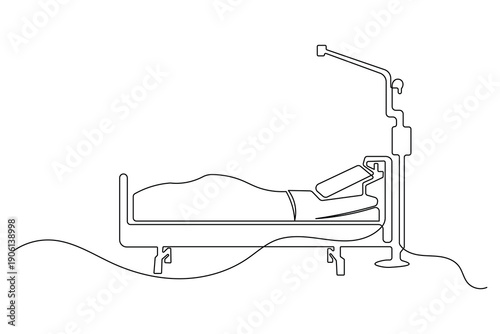 Healthcare facility icon continuous one line art drawing medical element isolated design