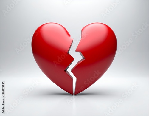 Broken Heart Symbolizing Sadness and Loss.