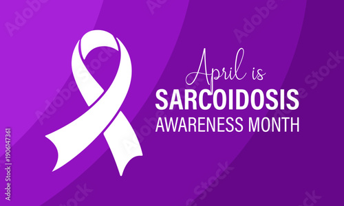 Sarcoidosis Awareness Month is observed every April to highlight an inflammatory disease that causes granulomas to form in different organs of the body. and ribbon, ideal for posters, banners, social.