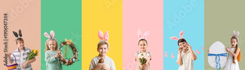 Collage of cute children in...