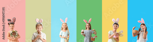 Collage of cute children in...