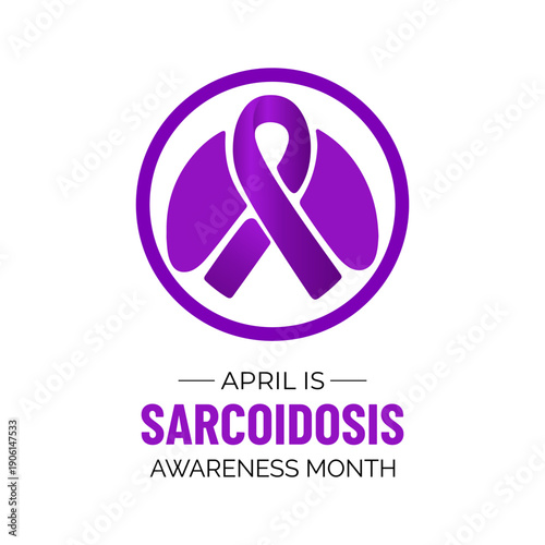 Sarcoidosis Awareness Month is observed every April to highlight an inflammatory disease that causes granulomas to form in different organs of the body. and ribbon, ideal for posters, banners, social.