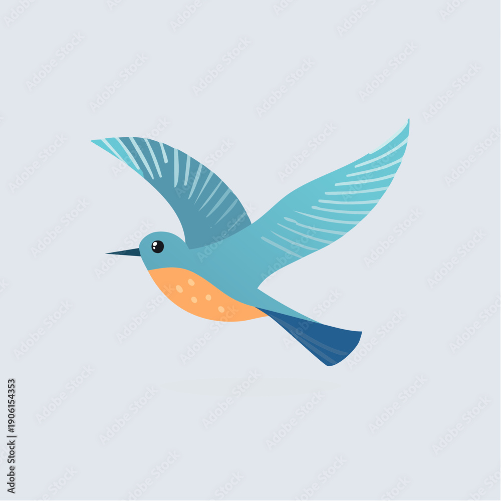 Obraz premium Beautiful blue bird in flight, symbolizing freedom and nature's grace