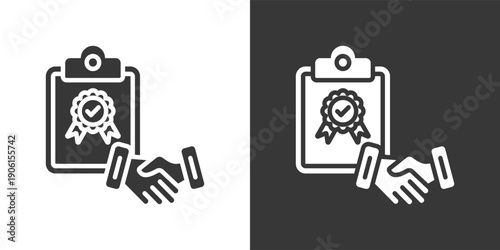 Integrity Icon Set In Black And White Glyph Vector Illustration