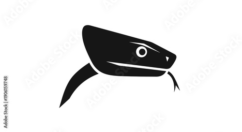 Black Silhouette of a Fish Head.