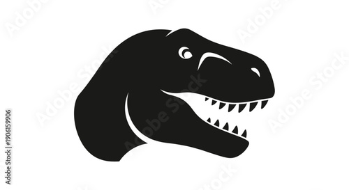 Black Silhouette of TRex Head.