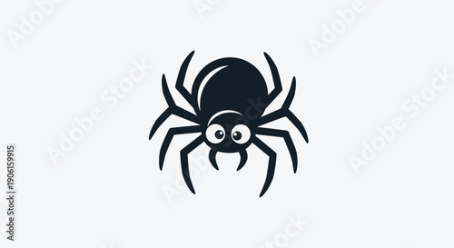 Black Spider Icon with Large Eyes.