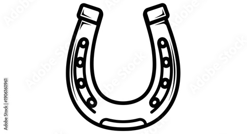 Horseshoe with Nails and Open Ends.