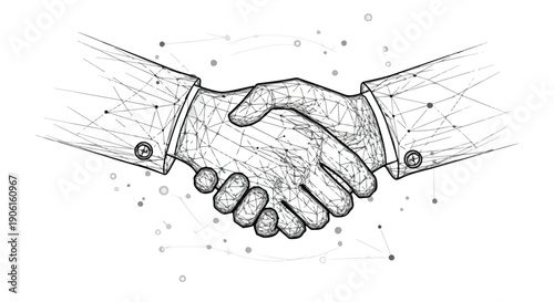 Business handshake partnership concept sketch art