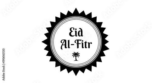 Celebrating Eid Al-Fitr with festive decorations and traditional symbols in a circular frame