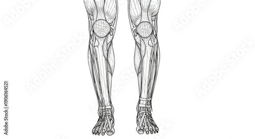 Human leg anatomy medical sketch illustration