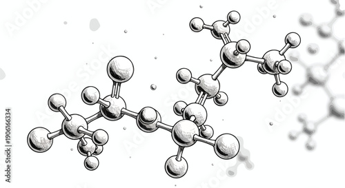 Molecular atom bond structure scientific sketch