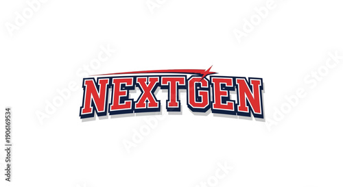 Next generation logo with dynamic red and blue design