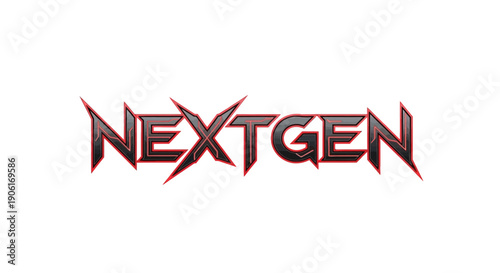 Modern NextGen logo design with sleek black and red