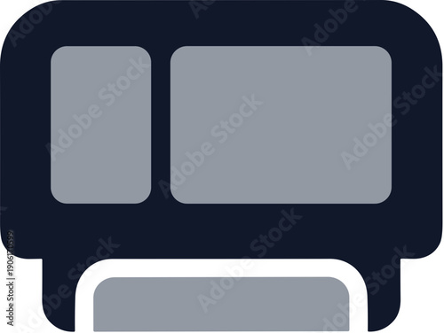 Minimalist Flat Design Bus Front View Transportation Icon Symbol