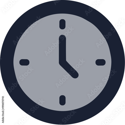 Simple Flat Style Wall Clock Time Hour Minute Watch Icon