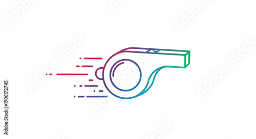 Vibrant gradient whistle illustration depicting speed and energy for sports and activity themed