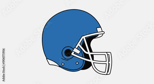 Blue Football Helmet with White Faceguard.