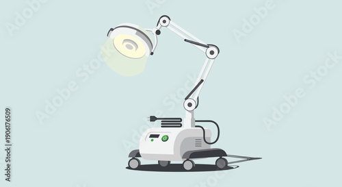 Dental Equipment on Mobile Cart Illustration.