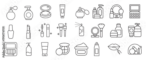 cosmetics icon vector set makeup illustration sign 