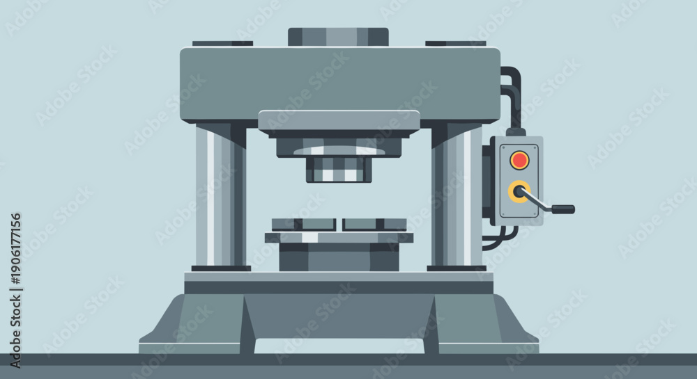 Fototapeta premium Hydraulic Press Machine Industrial Equipment.