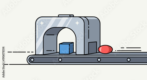 Security Scanner on Conveyor Belt System.