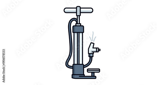 Simple Handheld Bicycle Air Pump Illustration.