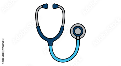 Stethoscope Medical Equipment Healthcare Tool Illustration.