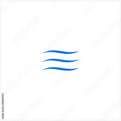 Simple blue wavy lines on a white background