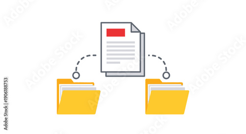 Modern file sharing concept with document and folders