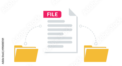 Modern file sharing concept with folders and document exchange