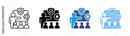 Training icon set multiple style collection