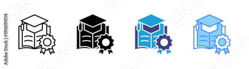 Education icon set multiple style collection