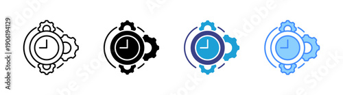 Time Management  icon set multiple style collection