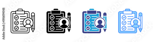 Assessment  icon set multiple style collection