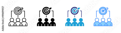 Team Building icon set multiple style collection