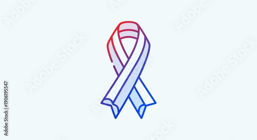 Vibrant gradient awareness ribbon icon symbolizing support solidarity and important social causes