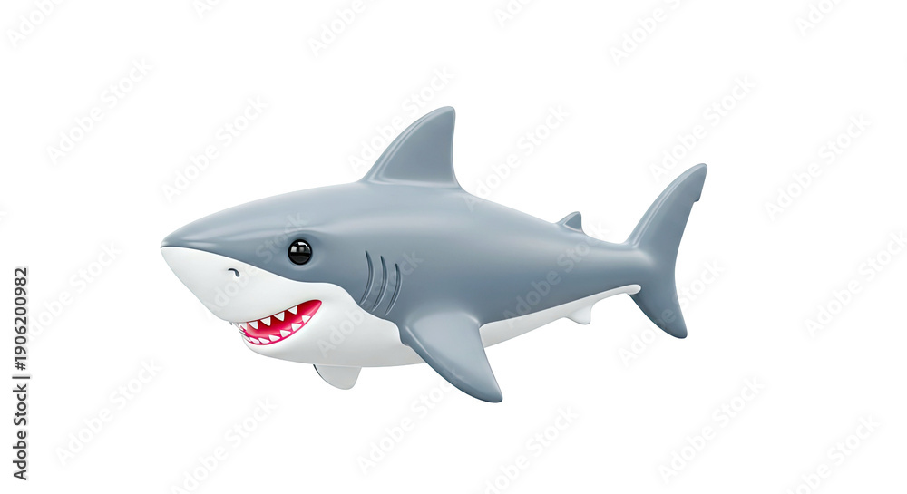 Fototapeta premium Cartoon Shark 3D Render