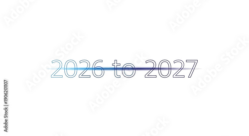 Futuristic digital year transition from 2026 to 2027 with elegant light effect banner