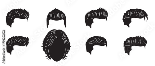  collection of various hairstyle silhouettes for men