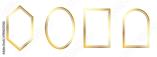 thin golden frame set gold geometric border collection in