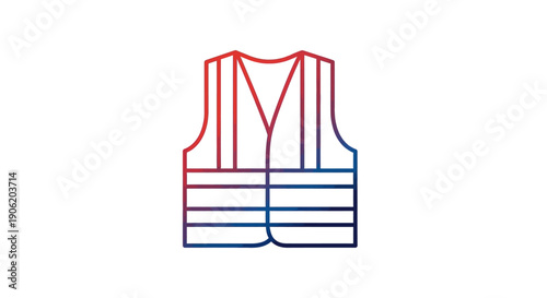 A visually striking gradient line icon of a high-visibility safety vest for workplace protection