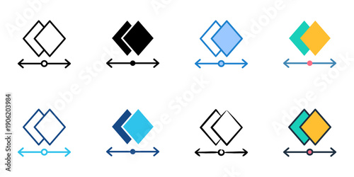 Keyframe icons set multiple style collection. Editable stroke 
