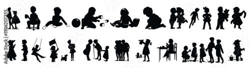  collection of icons on a family theme a vector illustration