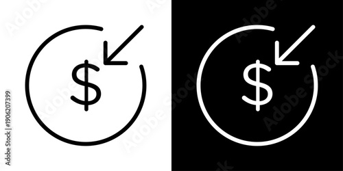 Receive money icon representing incoming payments, fund transfer, digital wallet credit, mobile banking, and fintech app UI.