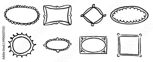 doodled picture frame set hand drawn photo and image