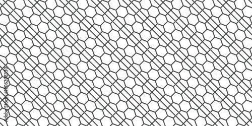 Seamless geometric lattice pattern with curved interlocking lines. Modern abstract repeat background ideal for wallpaper, fabric, packaging, and digital design. Minimal monochrome texture for stylish 
